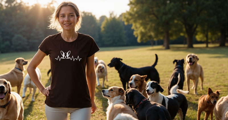 Tep srdce buldoček dámské tričko